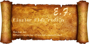 Eiszler Flórián névjegykártya